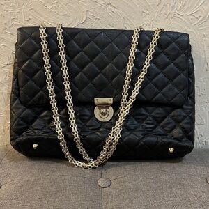 Amrita Singh Black Quilted Chain Shoulder Bag